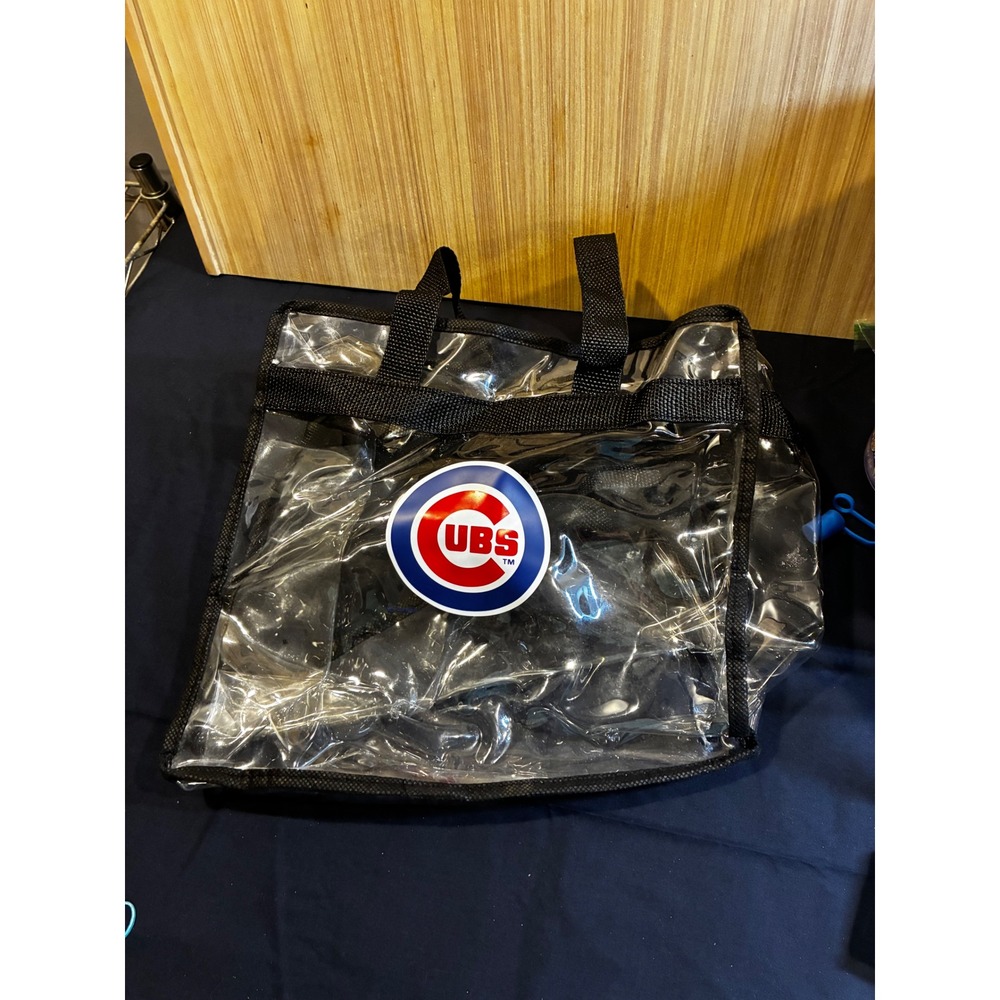 Chicago Cubs Clear Stadium Tote Bag MLB Transparent Vinyl Security Bag 12x12